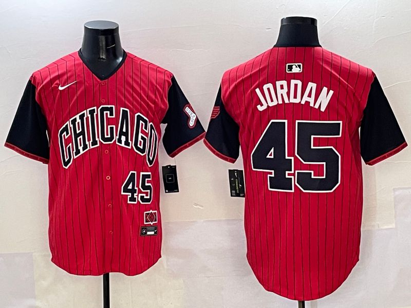 Men Chicago White Sox #45 Jordan Red Stripe Joint Name 2025 Nike MLB Jersey style 9